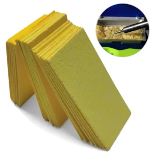 soldadura eléctrica de condensación duradera de alta temperatura, punta de soldadura amarilla, esponja de limpieza de hierro, esponja de soldador