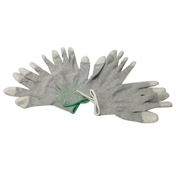 Guantes recubiertos de PU de ajuste superior de dedo ESD de fibra de carbono antiestático calibre 13 OEM Guantes recubiertos de PU - Image 6