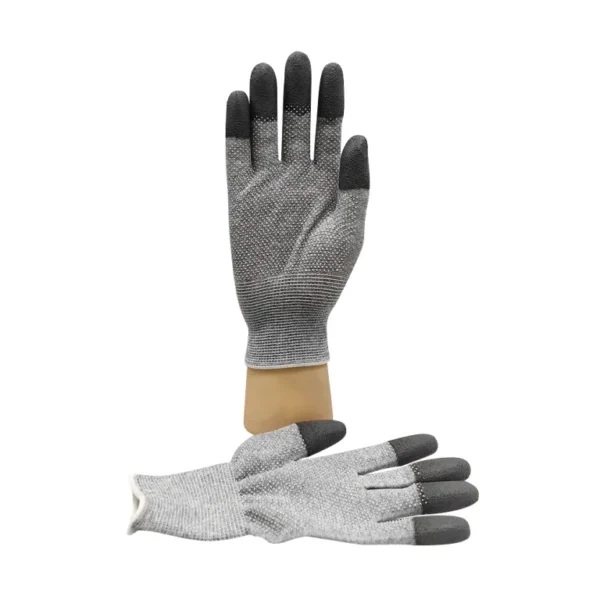 Guantes de trabajo de protección laboral ESD personalizados, guantes antiestáticos con revestimiento superior de plástico punteado de doble cara para sala blanca - Image 4