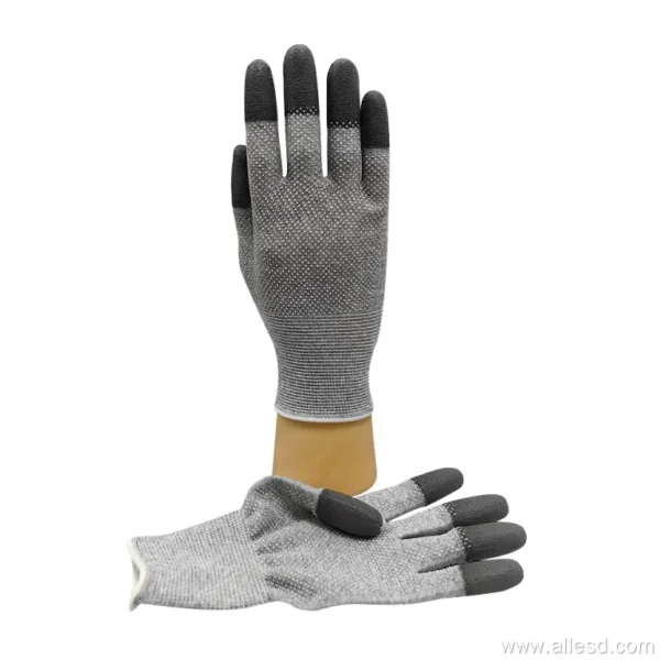 Guantes de trabajo de protección laboral ESD personalizados, guantes antiestáticos con revestimiento superior de plástico punteado de doble cara para sala blanca - Image 5