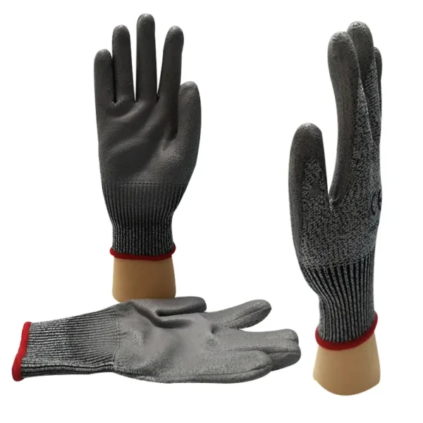 Protección de seguridad Guantes de construcción anticortes Guantes de trabajo resistentes a cortes recubiertos de PU Guantes anticortes de nivel 5 ESD / Guantes para salas limpias - Image 2