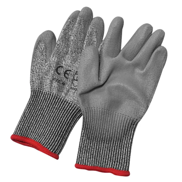 Protección de seguridad Guantes de construcción anticortes Guantes de trabajo resistentes a cortes recubiertos de PU Guantes anticortes de nivel 5 ESD / Guantes para salas limpias - Image 4