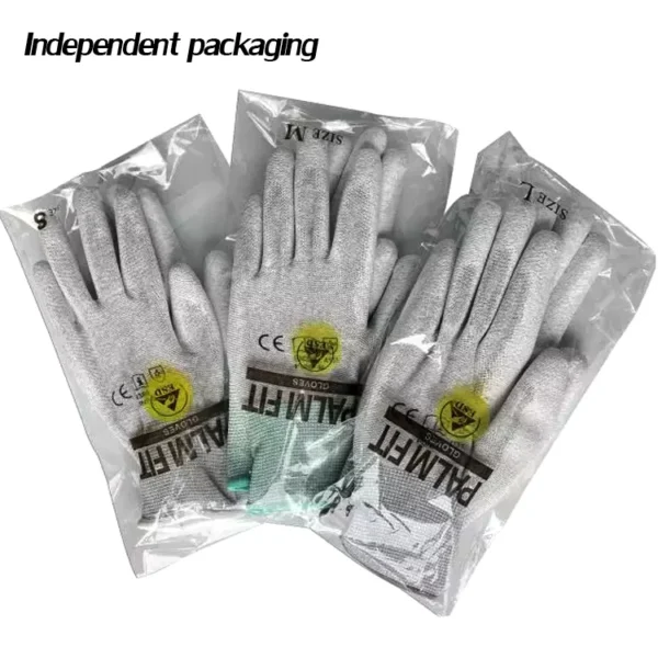 Guantes recubiertos antiestáticos ESD de seguridad de palma de PU de carbono de venta caliente para guantes recubiertos de PU industriales - Image 5
