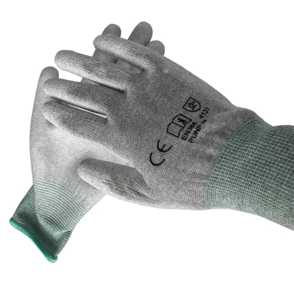 Guantes recubiertos antiestáticos ESD de seguridad de palma de PU de carbono de venta caliente para guantes recubiertos de PU industriales - Image 3