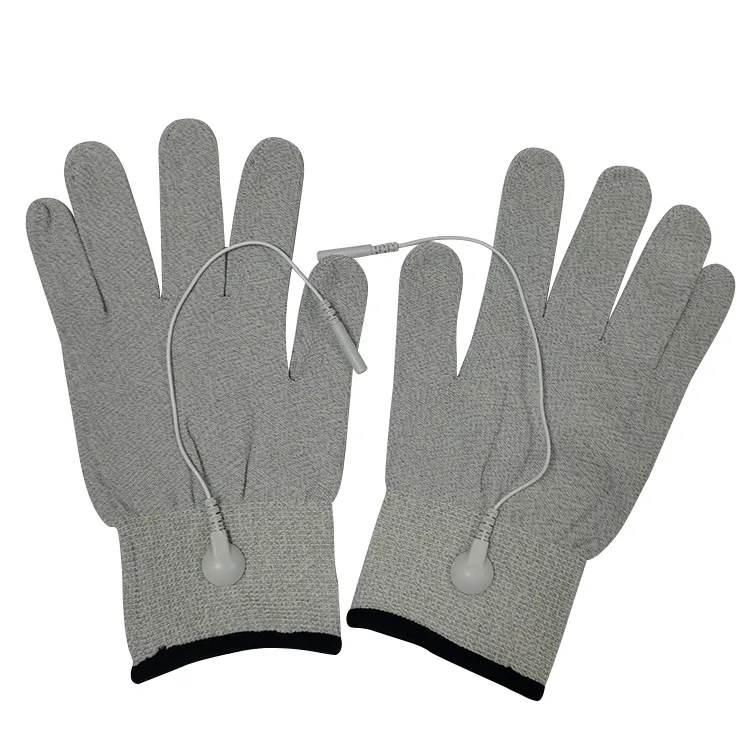 Guantes de masaje de alta conductividad Guantes de terapia magnética de fibra de plata para guantes de masaje con electrodos de electroterapia - Image 6