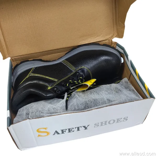 Zapatos de trabajo de seguridad con protección de punta de acero, antiperforación, antigolpes, negros, para la industria masculina & Construcción - Image 5