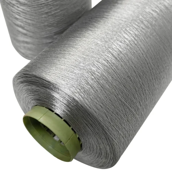 Hilo de coser conductor de fibra larga gris 150D/2 para telas/prendas ESD - Image 4