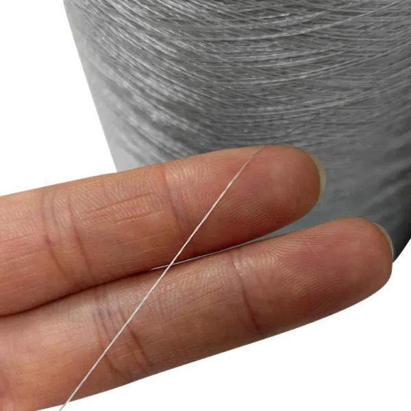 Hilo de coser conductor de fibra larga gris 150D/2 para telas/prendas ESD - Image 2