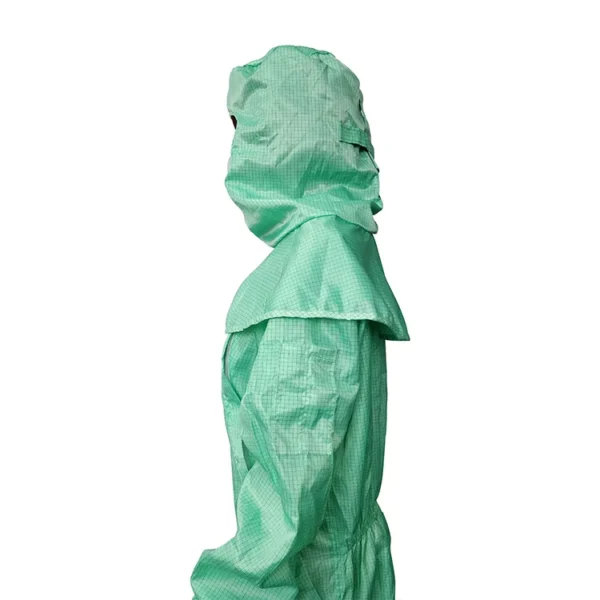 Ropa de seguridad antiestática ESD de color verde sin pelusa de fábrica de China para bata de sala limpia - Image 6