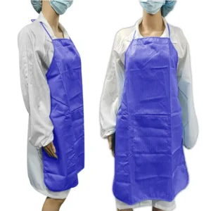 Delantal antiestático ESD de poliéster con diseño de rayas al por mayor de China para uso en salas blancas Cubierta de brazo ESD/delantal/chaleco