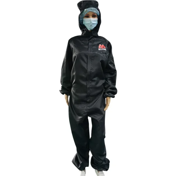 Ropa de trabajo antiestática ESD antiaceite con rayas de alta conductividad para overol de sala limpia - Image 2