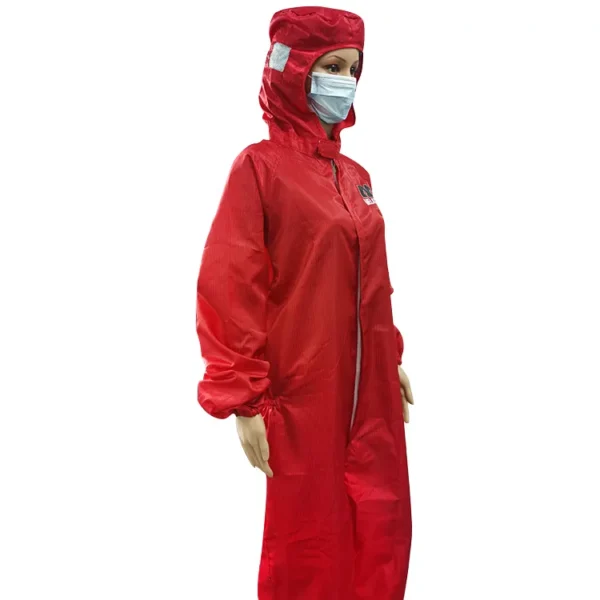 Ropa de trabajo antiestática ESD antiaceite con rayas de alta conductividad para overol de sala limpia - Image 3