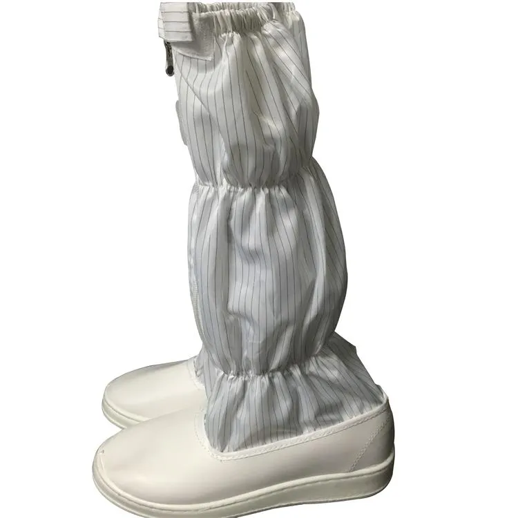 Botines para sala blanca de trabajo de seguridad industrial de color blanco y azul de manga larga Botas ESD - Image 2