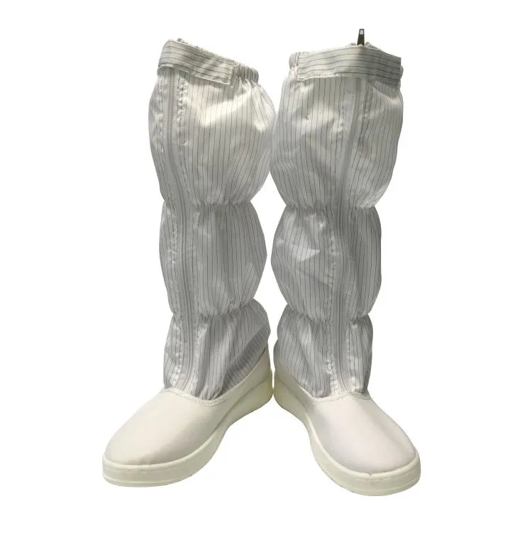 Botines para sala blanca de trabajo de seguridad industrial de color blanco y azul de manga larga Botas ESD - Image 5