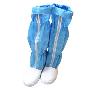 Botines para sala blanca de trabajo de seguridad industrial de color blanco y azul de manga larga Botas ESD - Image 6