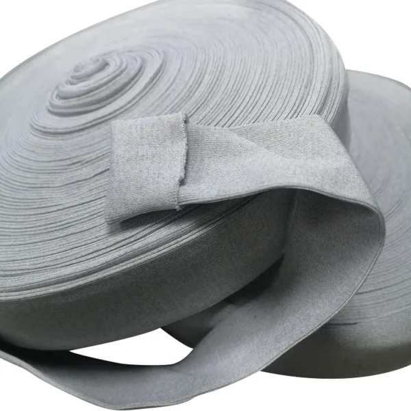 93% Poliéster 5% Spandex 2% Fibra de carbono Costilla de punto Tela antiestática ESD para puños ESD Ropa de sala limpia Tela de puño ESD - Image 2