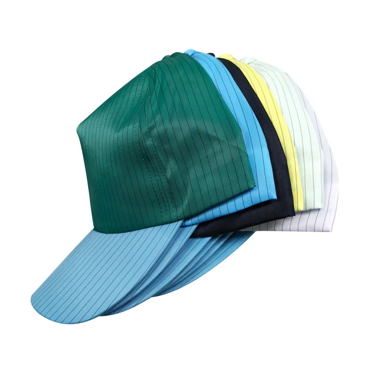 Sombrero libre de polvo modificado para requisitos particulares del poliéster de la raya del ESD 5m m del trabajo del recinto limpio de los colores - Image 4