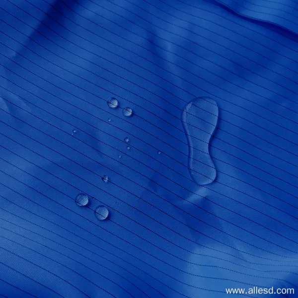 Overol de sala limpia antiestático azul oscuro impermeable a rayas de 5 mm sin capucha - Image 6