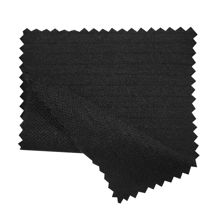 Tela de camiseta antiestática ESD de absorción de sudor de punto negro con 60% algodón, 38% poliéster, 2% carbono - Image 2