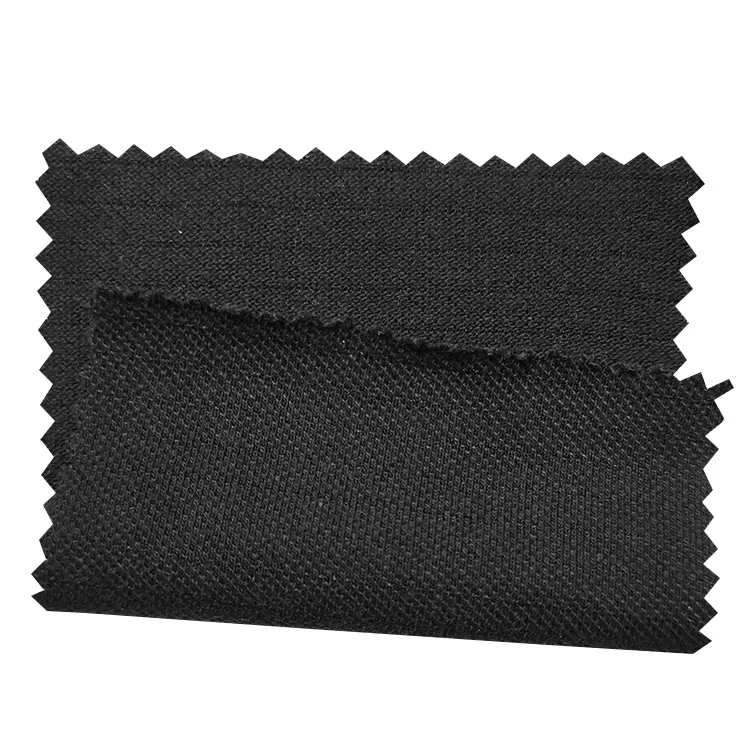 Tela de camiseta antiestática ESD de absorción de sudor de punto negro con 60% algodón, 38% poliéster, 2% carbono - Image 4