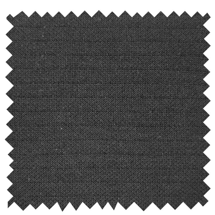 Tela de camiseta antiestática ESD de absorción de sudor de punto negro con 60% algodón, 38% poliéster, 2% carbono - Image 3