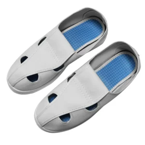 Plantilla azul personalizada de PU /PVC sin pelusas de excelente calidad Zapatos para salas limpias ESD Zapatos con suela de PU /PVC ESD