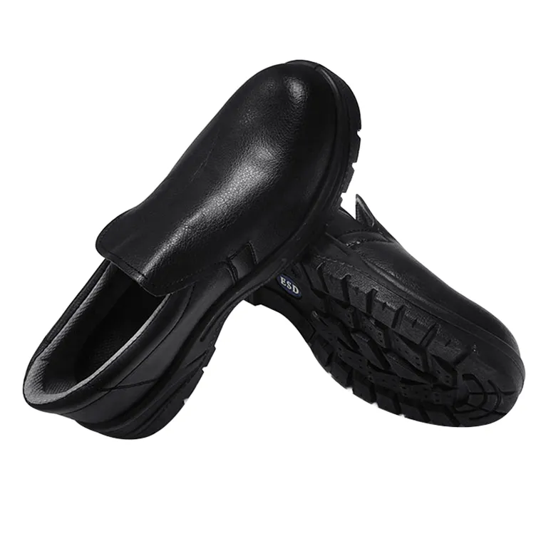 Material de cuero superior de excelente calidad PU Inyección de doble densidad ESD Mam Zapato de mujer con punta de acero Zapatos de seguridad ESD