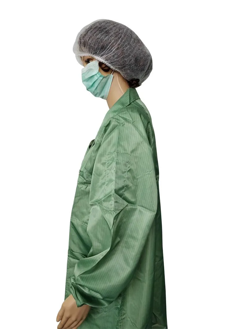 Ropa antiestática de poliéster de seguridad barata ESD para bata de laboratorio/sala limpia - Image 3