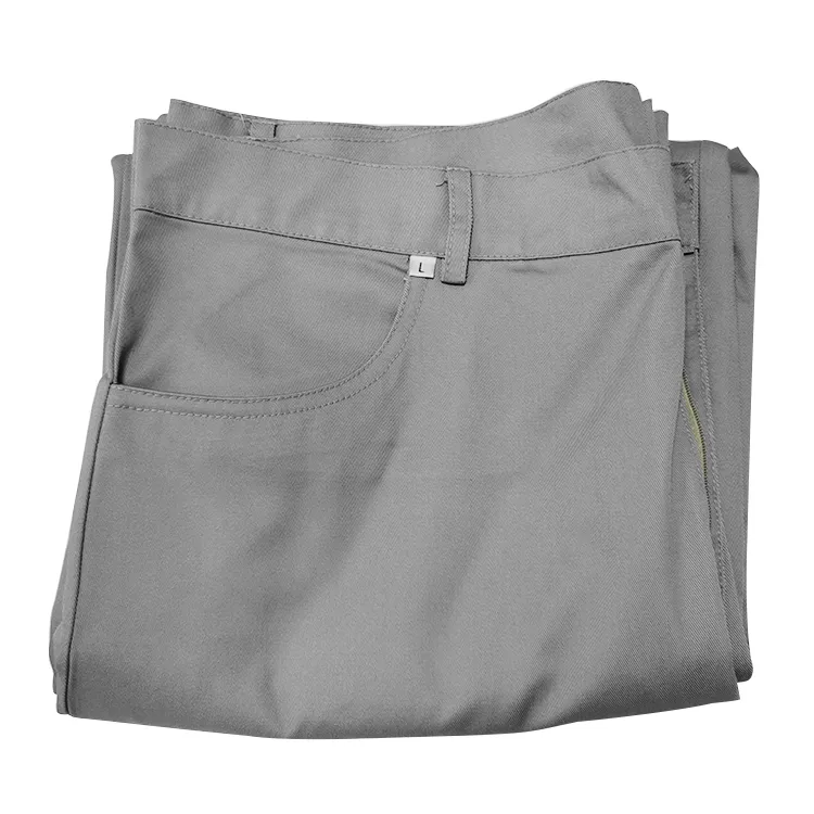 67% poliéster 31% algodón + 2% fibra de carbono lavable suave ESD pantalones antiestáticos para uso industrial sin agrupar