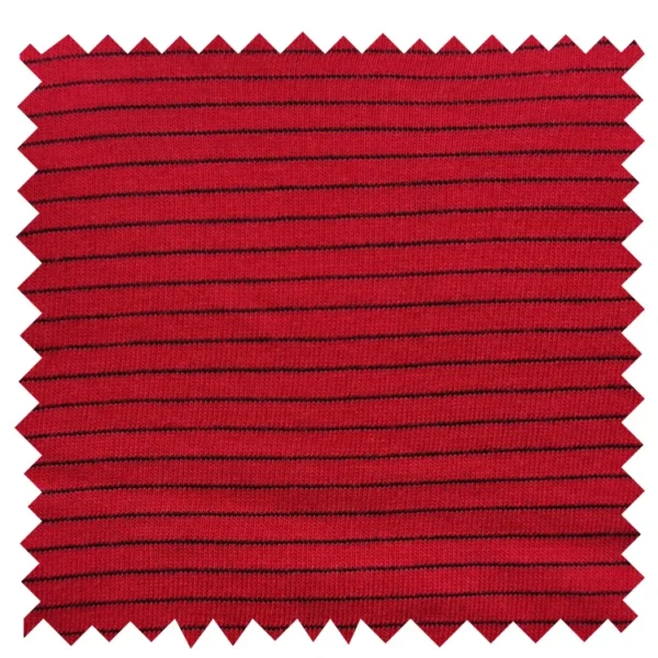 Tela de camiseta antiestática de punto ESD 98% algodón 2% fibra de carbono 4mm tela de camisa Polo de algodón de rayas dobles - Image 2
