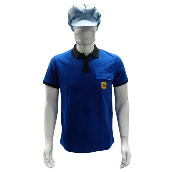 Hombres& Polo antiestático antiestático ESD de la raya unisex de la ropa de la seguridad de la ropa del ESD de las mujeres