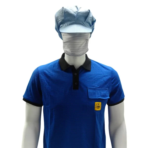 Hombres& Polo antiestático antiestático ESD de la raya unisex de la ropa de la seguridad de la ropa del ESD de las mujeres - Image 6