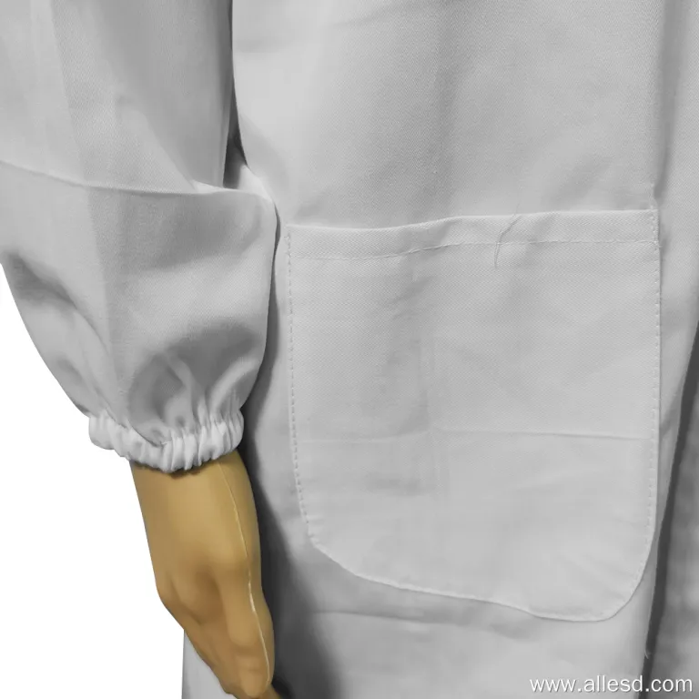 Bata de trabajo para la industria alimentaria, sin pelusa, 65% poliéster + 35% algodón - Image 2