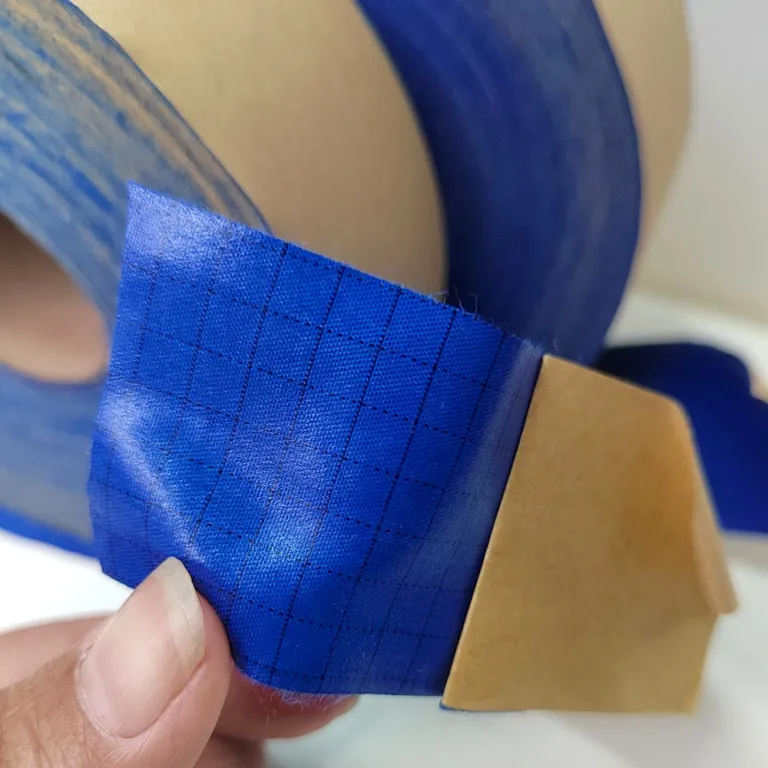 Tela de seda rayada antiestática ESD adhesiva 100D Tela antiestática de malla de poliéster autoadhesiva - Image 2