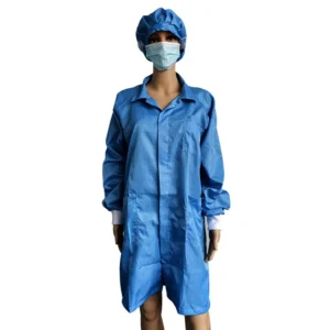 Línea de montaje 2.5mm Ceñidor 96% Poliéster+4% Fibra de Carbono Chaqueta ESD Antiestático Smock Smock