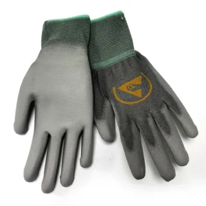 Gery ESD Guantes recubiertos de PU antiestáticos Guantes de trabajo seguros para la palma de la mano Guantes antiestáticos Guantes recubiertos de PU